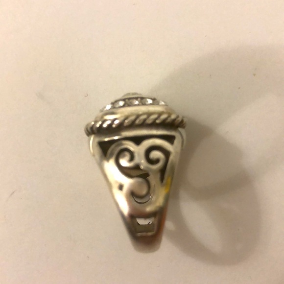 Brighton Ring Square Crystal Multi Crystals Filigree Silver Plated Removable - Picture 3 of 7